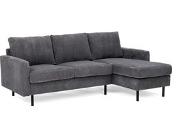 Furntastik Foggia 3 zits bank CL L+R, stof RIB, antraciet