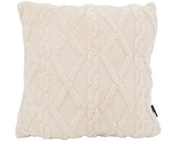 Furry Cross Crème Kussenhoes | 45 x 45 cm | Polyester