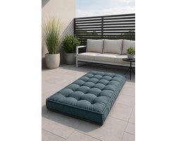 Futon Matras - Franse Matras - Comfortabel Slapen - Gewatteerd Fluweel - 130x60x10cm - Grijs