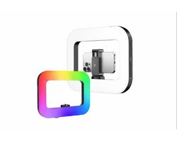 FuturiQ FTQ-E30 LED Ringlamp – Draagbare RGB Ring Light met Batterij voor Smartphone Fotografie & Video - Inclusief FuturiQ Type-C Oplaadkabel
