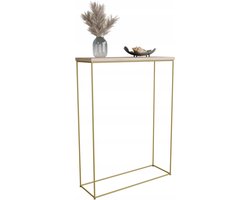 FutuStal Filo Serie - Goud Eikenhout Console - 60x20 cm - Loft Stijl - Minimalistisch Design