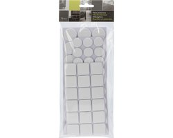 FX Tools Meubelviltjes/antislip beschermers - wit - 72x - kunststof - 3 formaten mix van 20-28 mm - vloerbeschermers