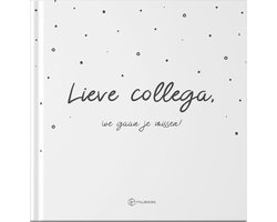 Fyllbooks - Afscheidsboek Collega - Invulboek - Afscheid Collega - Afscheidscadeau - Zwart Wit - Geschikt voor: 25 Personen