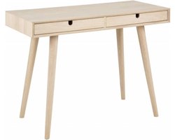 FYN Cent bureau met 2 lades eiken geloogd wit - 100x45x74 cm
