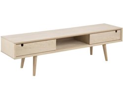 FYN Cent TV-meubel met 2 schuifdeuren eiken geloogd wit - 160 cm breed