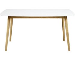 FYN Nico - Eettafel - 150 x 80 cm - Wit/Eiken