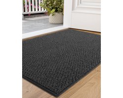G schoonloopmat, robuuste voordeurmat voor binnen en buiten, antislip rubberen achterkant, entree, machinewasbare deurmat voor modderige schoenen en poten, grijs, 120 x 140 cm
