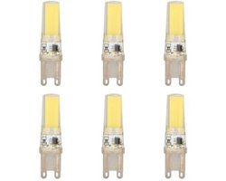 G9 COB LED-lampen, 6 stuks, dimbaar, professionele kwaliteit, geschikt voor wandlampen en tafellampen, wit licht, 220V.