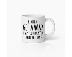 Ga Alsjeblieft Weg Mok - Grappige Introvert Quote Koffiekop - Perfect Cadeau voor Introverten en Rustige Momenten