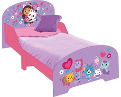 Gabby's Poppenhuis Kinderbed - Houten Peuterbed - Formaat 60x77x143 CM - Geschikt voor Matras 70x140 CM - Makkelijke montage - Kinderkamer - Matras niet inbegrepen