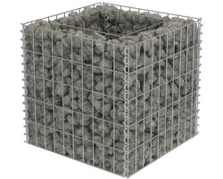 Gabion plantenbak verhoogd 50x50x50 cm gegalvaniseerd staal