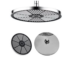 Gabrys® Regenval Douchekop - Waterbesparende Regendouchekop Rond 25,5 CM Chroom - 35% Waterbesparend - Hoge waterdruk met Anti-Kalksproeiers - grote douchekop - badkamer - Moderne Regendouche - 1 stuk