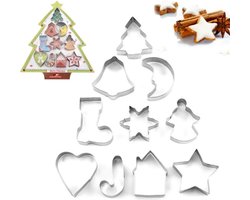 Gadgetpoint - Bakvormen - Koekjes Bakken - Kerst - Kerstman - Kerstboom - Kerst - Kerstmis - Christmas - Xmas - Set van 10 - Bakvorm