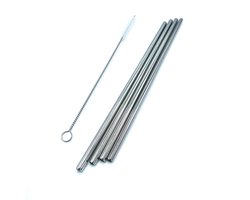 Gadgetpoint - Metalen/RVS Rietjes - Metal Straws - Cocktails - Drankjes - Milieuvriendelijk & Duurzaam - Set van 4 rietjes + schoonmaak borstel - Multicolor 4x