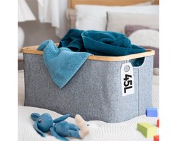 Gadgy Opvouwbare Wasmand - Heupwasmand 45 L - Opbergmand - Wasbox - Wasmanden - Laundry Basket - Grijs