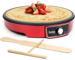 Gadgy Pannenkoekenmaker - Crêpe Maker Ø30CM - Regelbare Thermostaat - 1000W - Spatel en Deegverdeler - Pancake Maker - Pannekoekenplaat