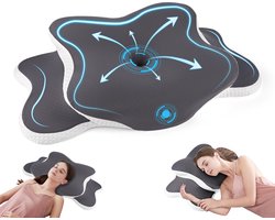 Gaethra Hoofdkussen Memory Foam Neksteunkussen - Orthopedisch & Ergonomisch Kussen 65x40cm - 2 Hoogtes (11/14cm) - Ademend & Wasbaar - Geschikt voor Rug- Zij- en Buikslapers - Voor Nekpijn