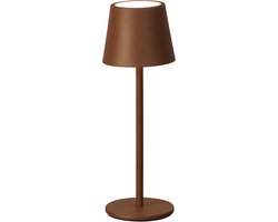 GAEVE - Tafellamp oplaadbaar - Roest - Draadloos en Dimbaar - 27,5cm hoog - 3 lichtkleuren - Elke lichtkleur is dimbaar- Geschikt voor slaapkamer, woonkamer, eetkamer en buiten. Nachtlampje slaapkamer