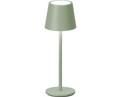 GAEVE - Tafellamp oplaadbaar - Salie Groen - Draadloos en Dimbaar - 27,5cm hoog - 3 lichtkleuren - Elke lichtkleur is dimbaar - Geschikt voor binnen en buiten - Nachtlamp - Waterdicht