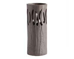 Gaia Lantaarn / Vaas L - Chocolate Stoneware - Ø12xH30 cm