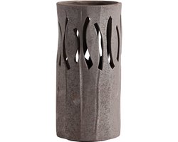 Gaia Lantaarn / Vaas S - Chocolate Stoneware - Ø12xH25 cm