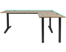 GAME HERO® Saint V2 Pro Hoekbureau Gaming Rechts - Gaming Bureau Met LED Verlichting - USB Hub - 197 x 132 cm - Houtlook