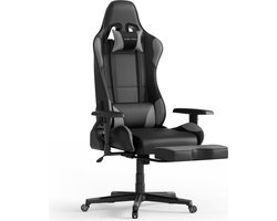 GAME HERO® Winner X1 Gaming Stoel Verstelbare Armleuningen - Gamestoel Met Voetsteun - Grijs