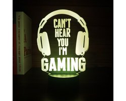 Game LED Lamp - 16 kleuren - 3D Game Light - I Am Gaming - Afstandsbediening - Sfeerlamp