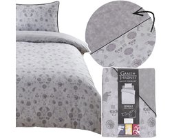 Game of Thrones Grijze, dubbelzijdige beddengoed voor jongeren met knopen, beddengoedset 135x200cm+74x48cm OEKO-TEX