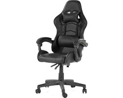 Game Stoel - Gaming Stoel - Gaming Chair - Zwart - Bureaustoel Met Nekkussen & Verstelbaar Rugkussen - Instelbare Zithoogte - Gamestoel Michael