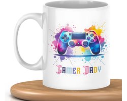Gamer dady mok - Verjaardagscadeau - Mok met opschrift - Cadeau voor mannen - Cadeau voor vrouwen - Valentijnsdag cadeau - Koffiemok - Grappige cadeaus - Mokken en kopjes - Koffiekopjes - Theeglazen - Voor moeders en vaders - Keramische mok