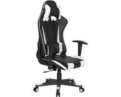 GAMER - Gamestoel - Wit/ Zwart - Kunstleer