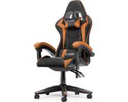 Gamerstoel - Ergonomische gamestoel - Gamerstoel met hoofdsteun en lendenkussen - 90°-155° kantelbaar - oranje