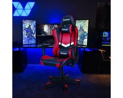 Gamestoel - Ergonomisch - Gaming stoel - Bureaustoel - Verstelbaar - Multifunctionele Armleuningen - Gamestoelen - Racing - Max Gewicht 200 kg - Zwart/Rood