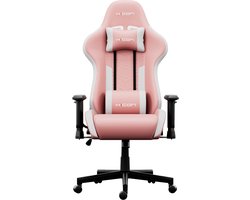 Gamestoel - Gaming stoel - Game stoel - Gaming Chair - HICON® - Verstelbaar - Mondo - Max Gewicht 150 kg - Wit Roze
