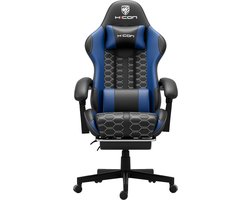 Gamestoel - Gaming stoel - Game stoel - Gaming Chair - HICON® - Verstelbaar - Mondo - Zwart Blauw