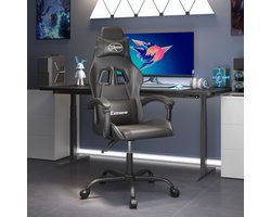 Gamestoel | Kantoorstoel | Bureaustoel | Werkstoel kunstleer zwart