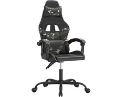 Gamestoel | Kantoorstoel | Bureaustoel | Werkstoel kunstleer zwart en camouflage