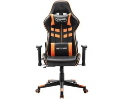 Gamestoel | Kantoorstoel | Bureaustoel | Werkstoel kunstleer zwart en oranje