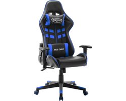 Gamestoel kunstleer zwart en blauw