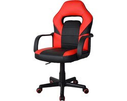 Gamestoel Thomas junior - bureaustoel gaming stijl - hoogte verstelbaar - rood zwart