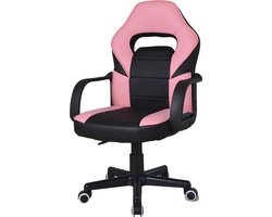 Gamestoel Thomas junior - bureaustoel gaming stijl - hoogte verstelbaar - roze zwart