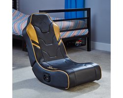 Gamestoel voor kinderen - X Rocker Shadow - inklapbaar - 2.0 audio - 2 speakers - floor rocker – zwart/goud