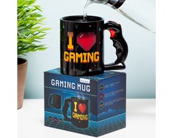 gaming mok heat activated / reageert op warmte / joystick mug / thermisch effect / kado / kerst cadeau / gamen / gadget