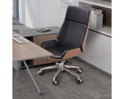 Gaming Stoel 73 x 46 cm Ergonomische Bureaustoel van Echt Leer – Luxe Directiestoel met Hoge Rugleuning, Hoofdsteun, Massief Houten Basis, Draaistoel voor Home Office en Gaming – Mobili Bella