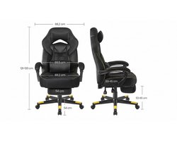 Gaming Stoel – Casa Velluto ElitePro Fluweel Gamingstoel – Ergonomische Bureaustoel met Voetensteun, Lenden- en Hoofdkussen – In Hoogte Verstelbare Computerstoel voor Gamen, Werkplek en Thuis – Zwart – Draagkracht 150 kg