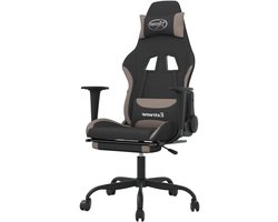 Gaming Stoel - Comfortabele Fauteuil - Ontspannen Zitten - Met Voetsteun - N.v.t. - Zwart Taupe