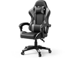 Gaming Stoel – Comfortabele Gamer Chair – Zwart/Grijs – Verstelbaar