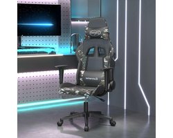 Gaming Stoel - Computerstoel Bureau - Comfortabel Zitten - Met Massagefunctie - 110 kg - Zwart Camouflage
