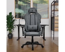 Gaming stoel ergonomisch met 3D armleuningen en kantelmechanisme – Bureaustoel met lendenkussen en nekkussen stof lila 50x57x138 cm – Vermissen